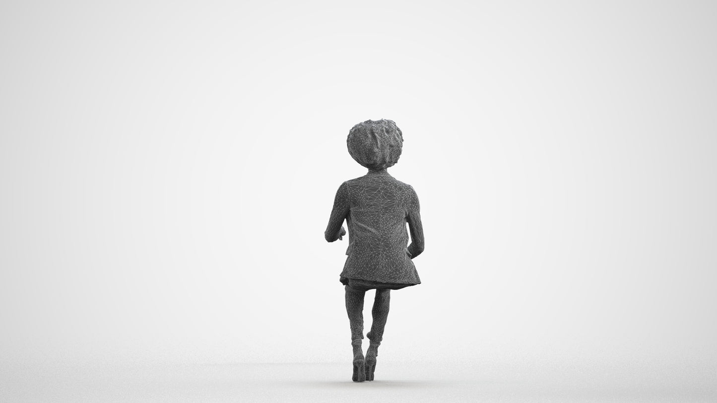 realistic 3D people woman business sitting, render-ready for V-Ray and Corona, FBX OBJ, wireframe front view