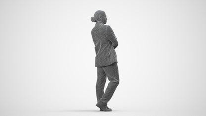 realistic 3D people man business, render-ready for V-Ray and Corona, FBX OBJ, wireframe side view