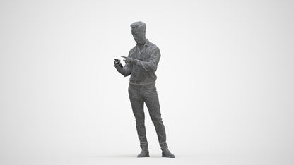 realistic 3D people man business standing, render-ready for V-Ray and Corona, FBX OBJ, three-quarter front view render