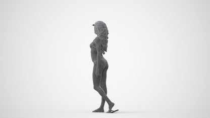 photogrammetry 3D woman pool, realistic human model archviz FBX, square thumbnail