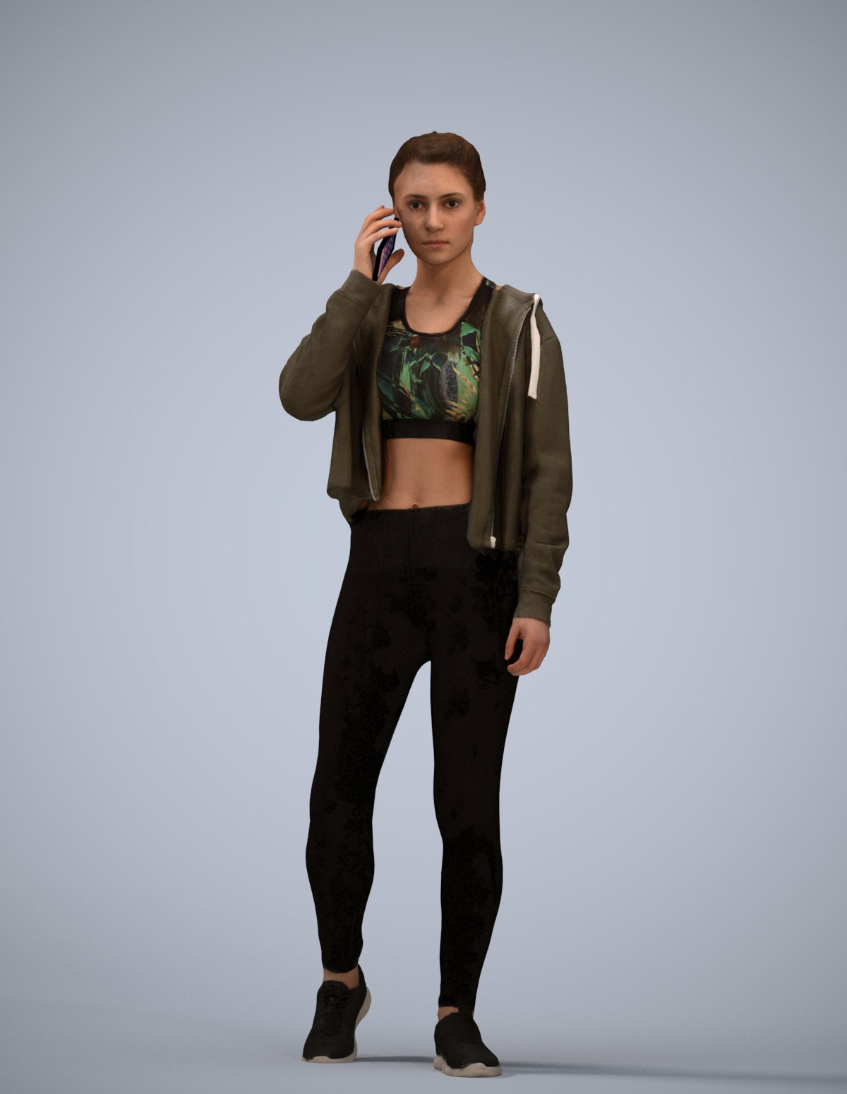 realistic 3D human woman sport, archviz people FBX OBJ for Blender