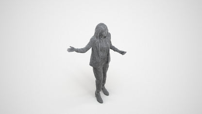 realistic 3D woman business, scanned archviz people for Blender and 3ds Max, wireframe three-quarter view