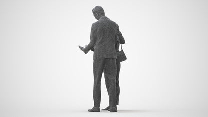 3D human model woman business, photogrammetry scanned person for archviz, square thumbnail