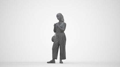 realistic 3D people girl casual kids, render-ready for V-Ray and Corona, FBX OBJ, wireframe back view