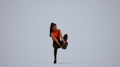 realistic 3D human woman sport, archviz people FBX OBJ for Blender, top-down view render