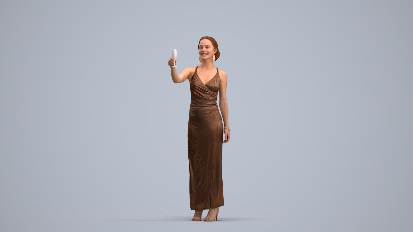 photogrammetry 3D woman formal, realistic human model archviz FBX, standing pose render
