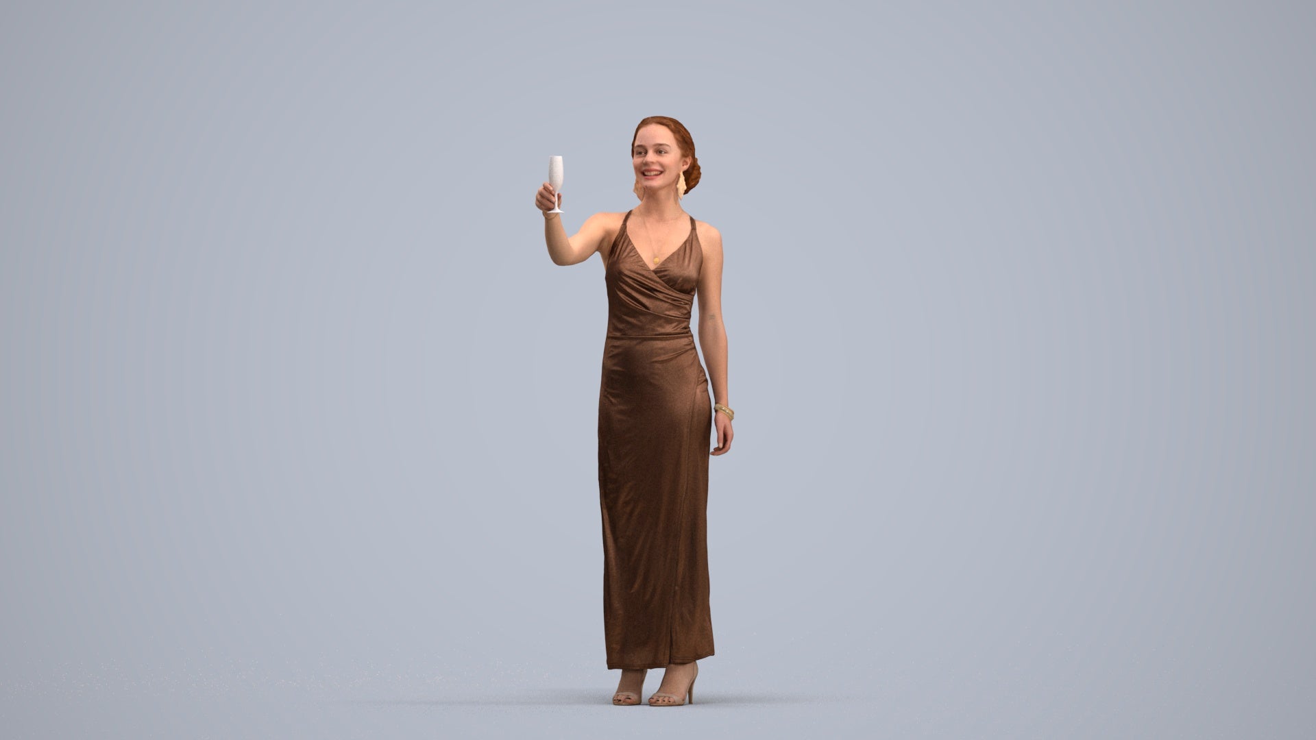 photogrammetry 3D woman formal, realistic human model archviz FBX, standing pose render
