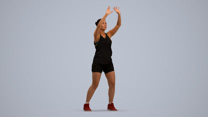 realistic 3D woman sport, scanned archviz people for Blender and 3ds Max, standing pose render