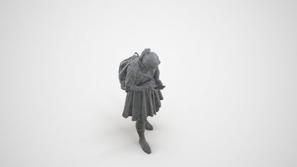 realistic 3D human girl kids, archviz people FBX OBJ for Blender, wireframe three-quarter view