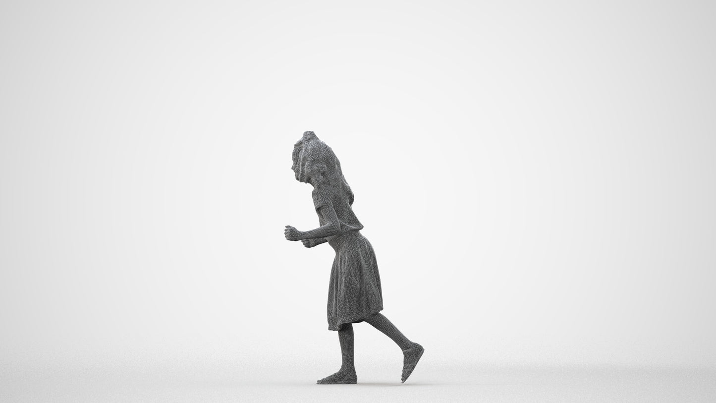 realistic 3D human girl casual kids, archviz people FBX OBJ for Blender, square thumbnail