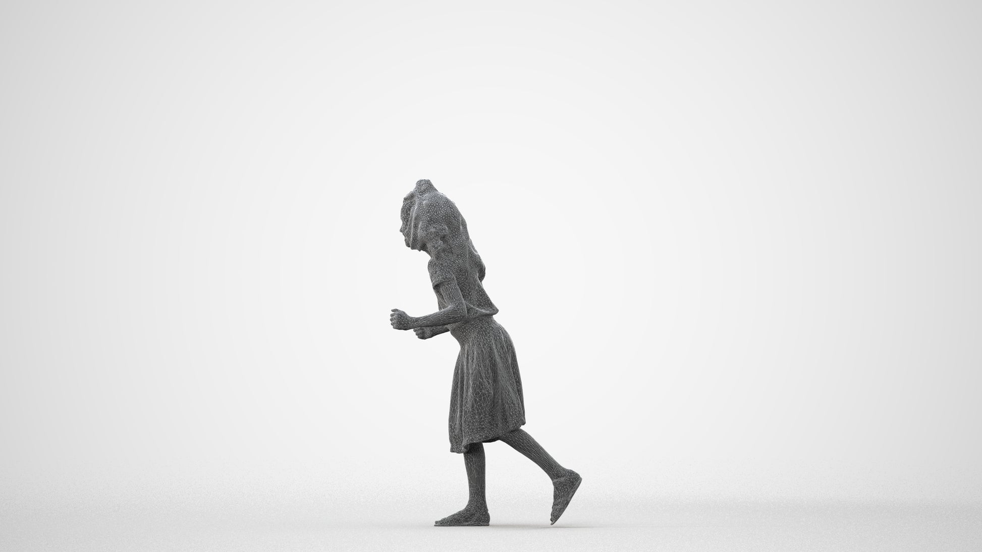realistic 3D human girl casual kids, archviz people FBX OBJ for Blender, square thumbnail