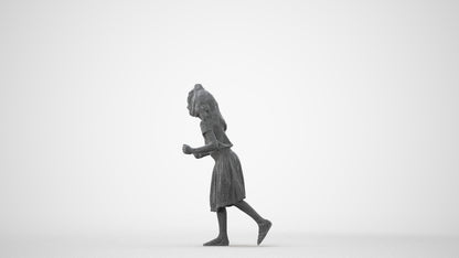 realistic 3D human girl casual kids, archviz people FBX OBJ for Blender, square thumbnail
