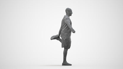 scanned 3D man sport, photogrammetry people for Enscape and V-Ray, wireframe side view