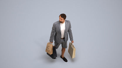 photogrammetry 3D man casual formal, realistic human model archviz FBX, back view render