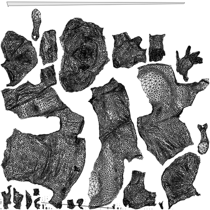scanned 3D woman business sitting, photogrammetry people for Enscape and V-Ray, wireframe top-down view