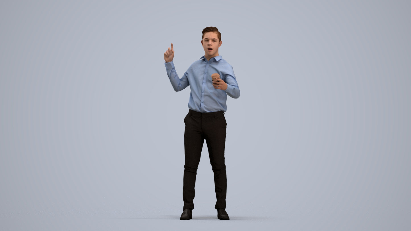 realistic 3D boy kids, scanned archviz people for Blender and 3ds Max, standing pose render