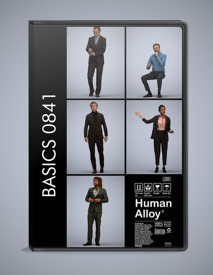 scanned 3D people business collection, 5 photogrammetry models for Enscape and V-Ray