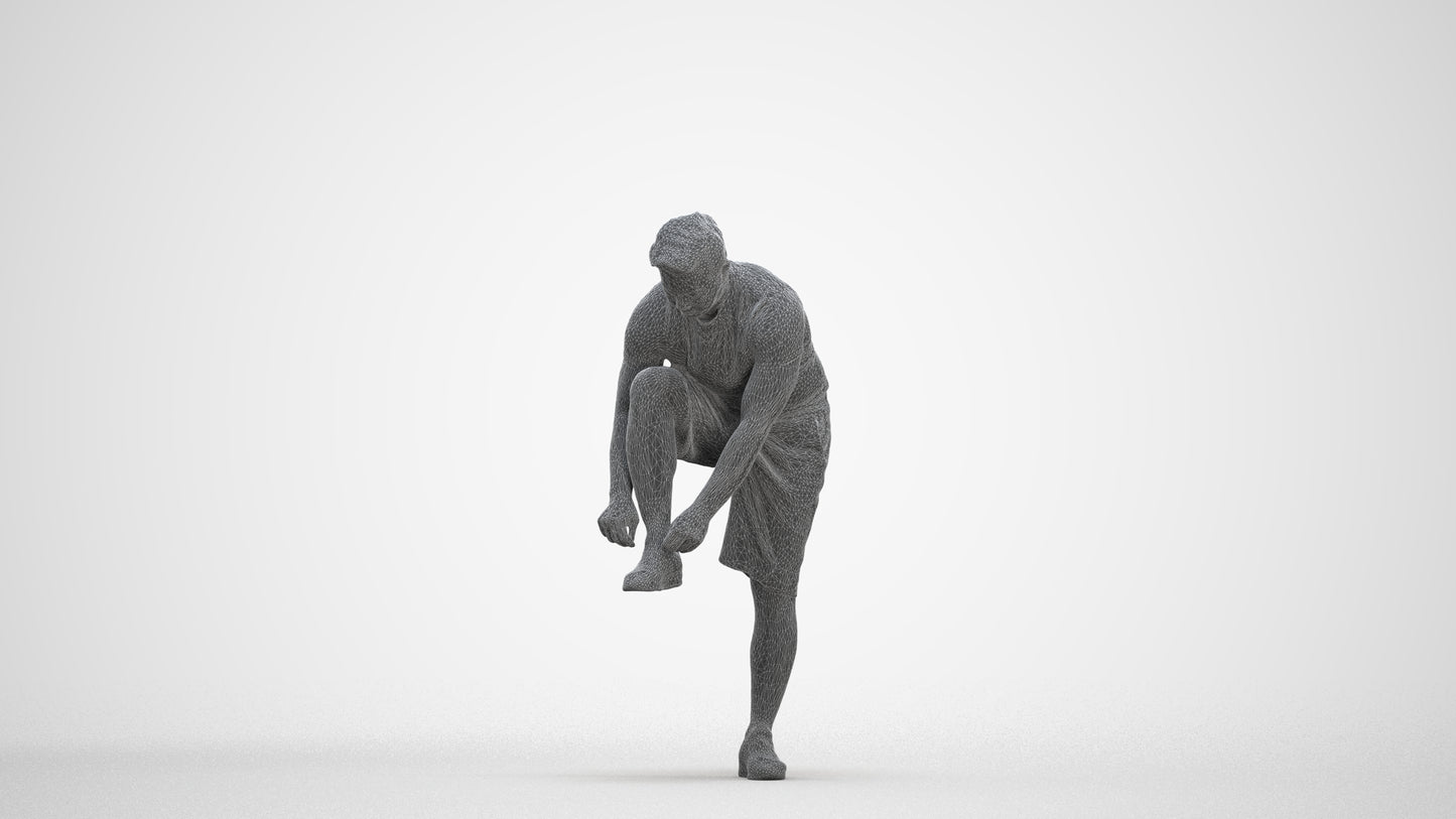 realistic 3D human man sport, archviz people FBX OBJ for Blender, three-quarter front view render