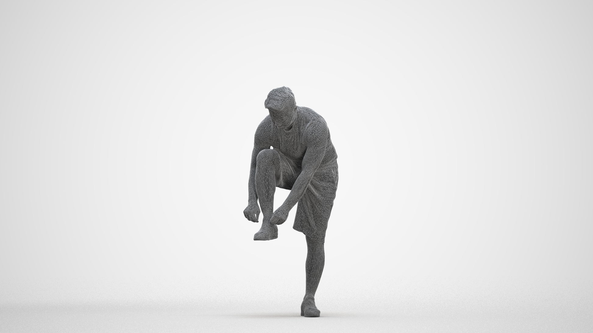 realistic 3D human man sport, archviz people FBX OBJ for Blender, three-quarter front view render