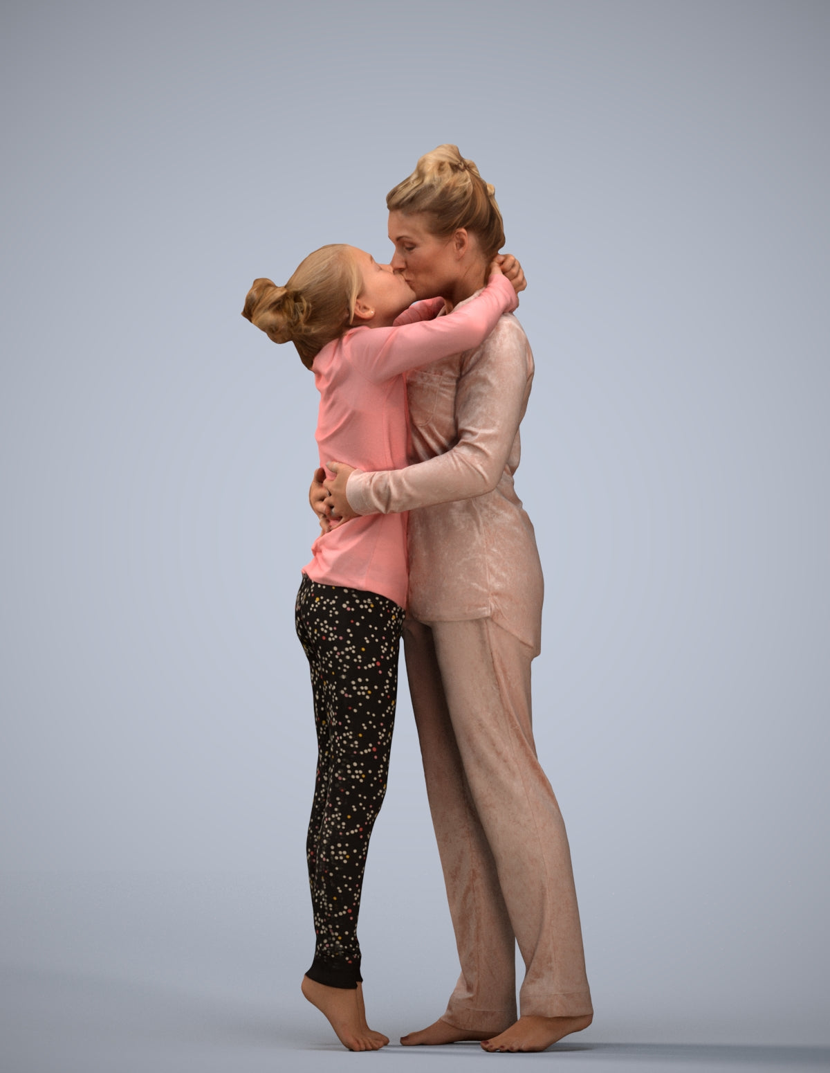 3D human model girl kids, photogrammetry scanned person for archviz