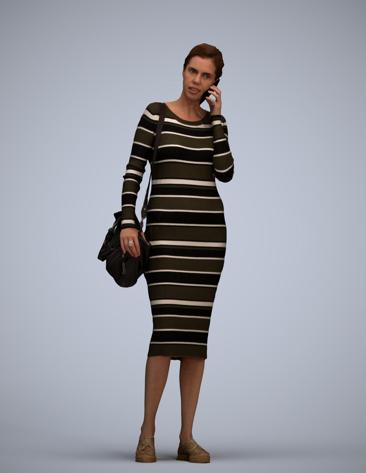 photogrammetry 3D woman casual walking, realistic human model archviz FBX