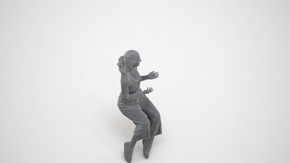 3D people model girl casual kids, scanned human for 3ds Max rendering, wireframe three-quarter view