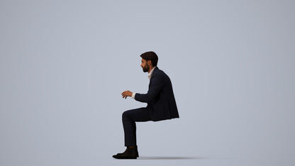 scanned 3D man business, photogrammetry people for Enscape and V-Ray, three-quarter view render