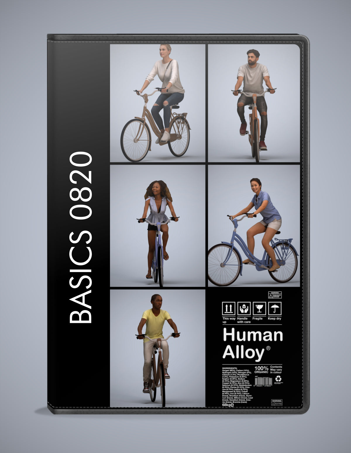 scanned 3D people cycling collection, 5 photogrammetry models for Enscape and V-Ray