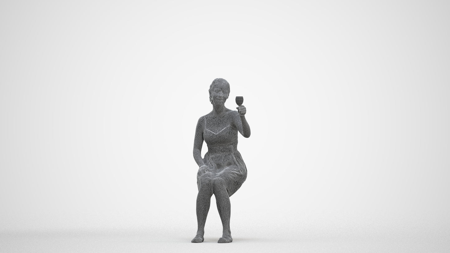 3D scanned woman formalaffairs formal, photorealistic archviz people for Enscape and SketchUp