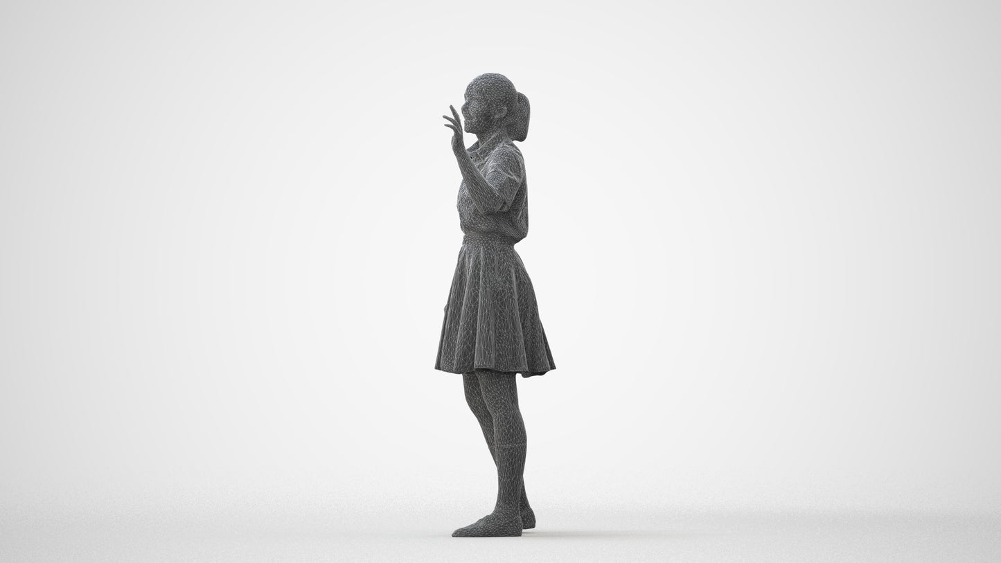 photogrammetry 3D girl kids, realistic human model archviz FBX, square thumbnail