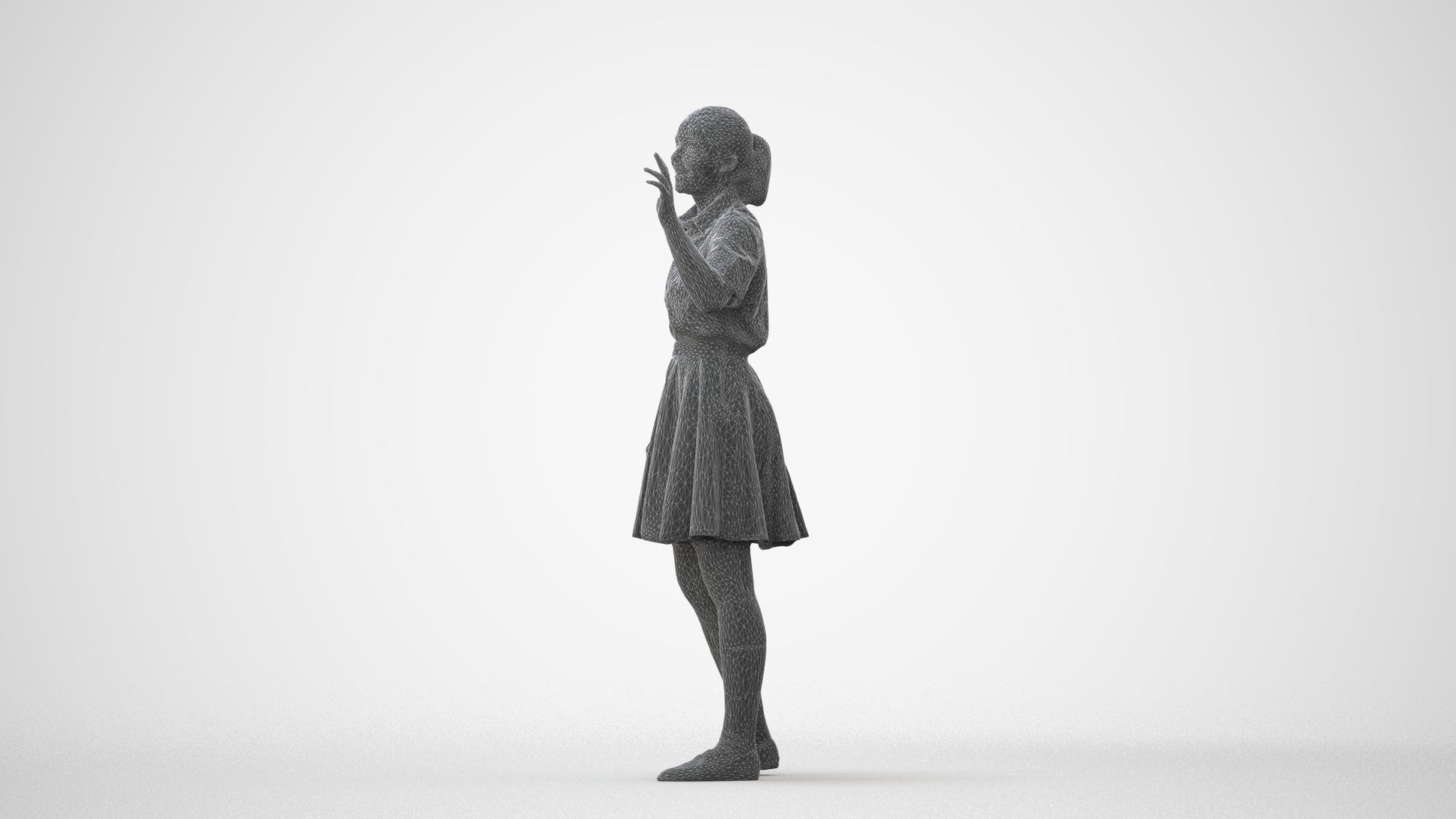 photogrammetry 3D girl kids, realistic human model archviz FBX, square thumbnail