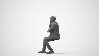realistic 3D human man business, archviz people FBX OBJ for Blender, square thumbnail