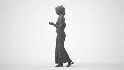 scanned 3D woman casual standing, photogrammetry people for Enscape and V-Ray, square thumbnail