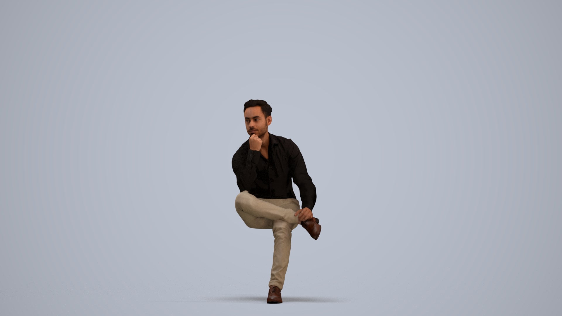 realistic 3D man business, scanned archviz people for Blender and 3ds Max, standing pose render