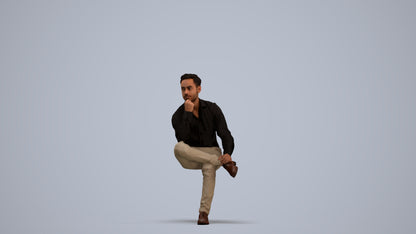realistic 3D man business, scanned archviz people for Blender and 3ds Max, standing pose render