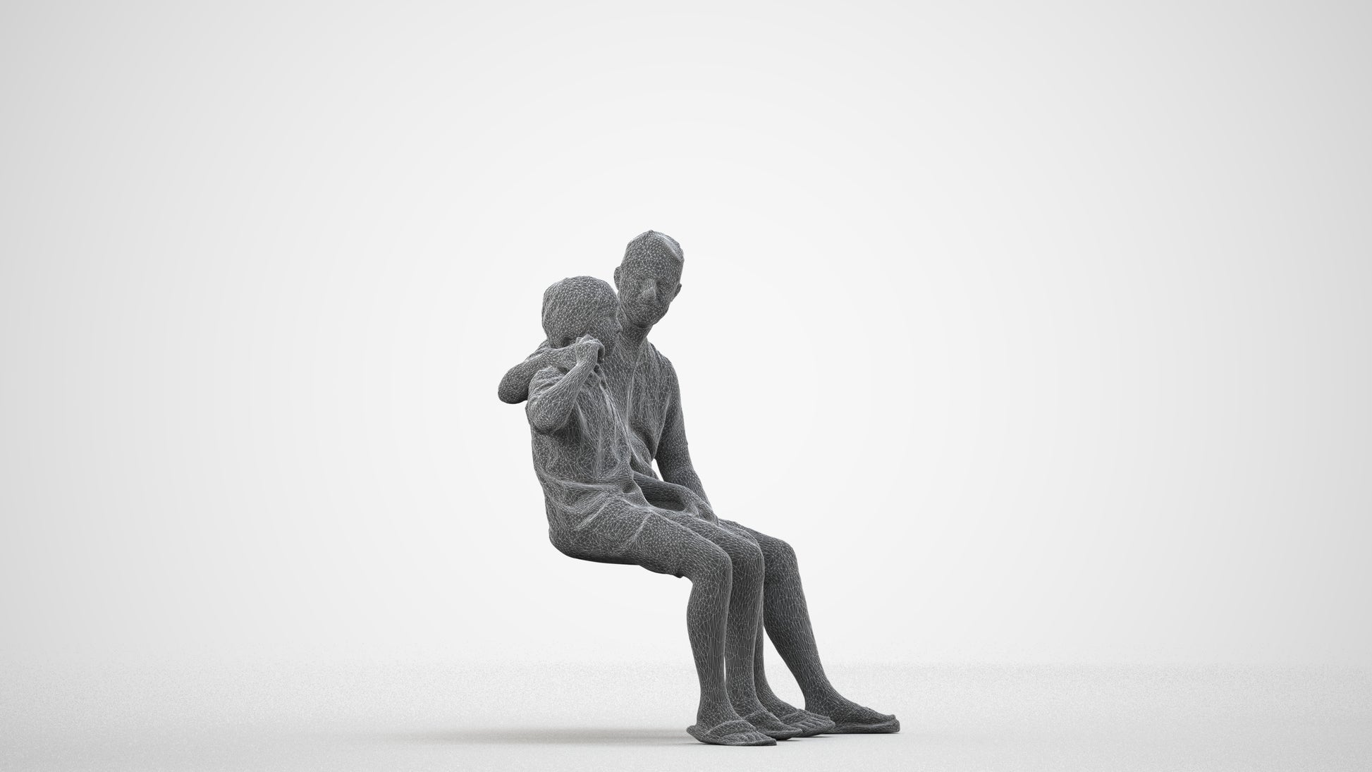 photogrammetry 3D boy kids, realistic human model archviz FBX, wireframe side view