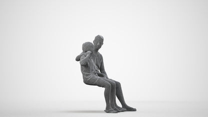 photogrammetry 3D boy kids, realistic human model archviz FBX, wireframe side view