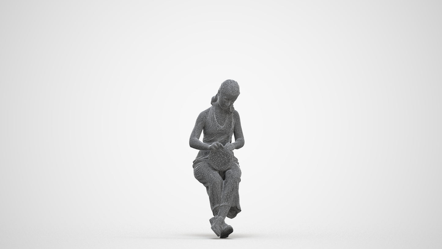 photogrammetry 3D girl casual kids, realistic human model archviz FBX, three-quarter front view render
