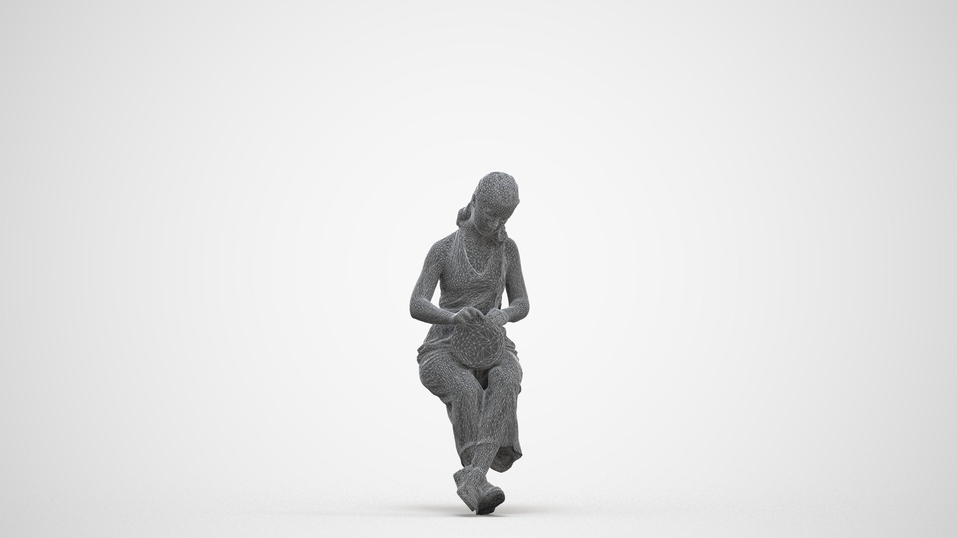 photogrammetry 3D girl casual kids, realistic human model archviz FBX, three-quarter front view render