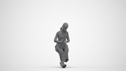 photogrammetry 3D girl casual kids, realistic human model archviz FBX, three-quarter front view render