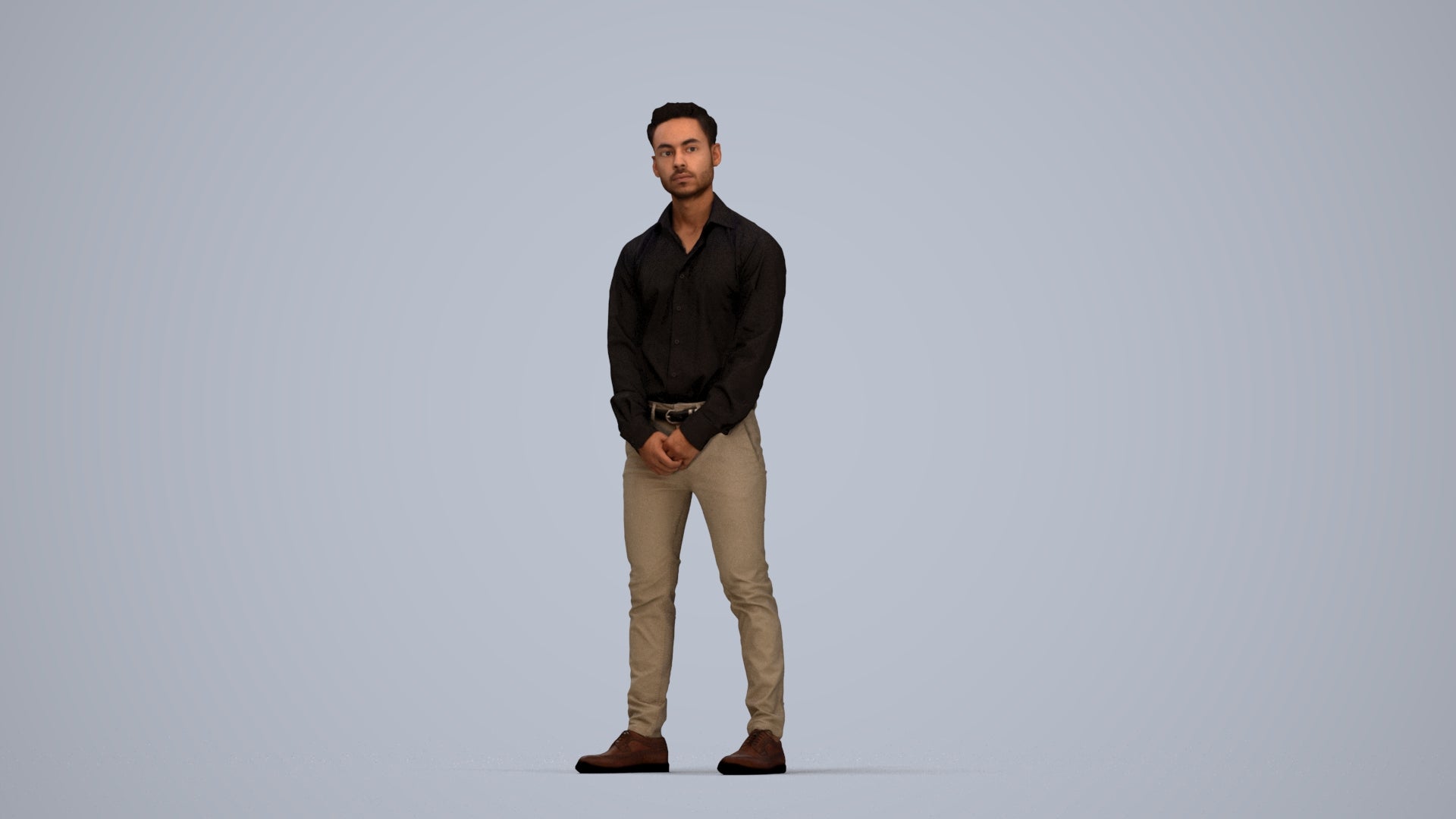 photogrammetry 3D man business standing, realistic human model archviz FBX, top-down view render