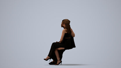 3D people model woman formal couple, scanned human for 3ds Max rendering, three-quarter view render
