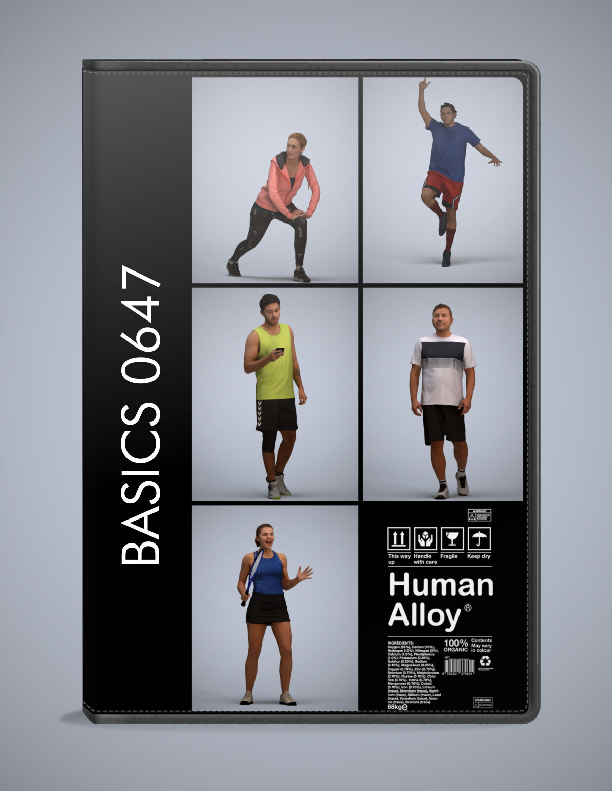 scanned 3D people sport collection, 5 photogrammetry models for Enscape and V-Ray