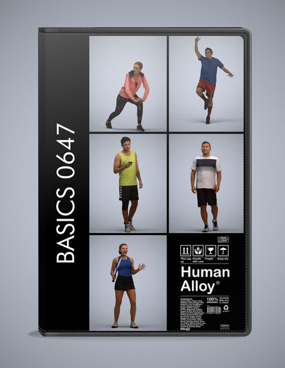 scanned 3D people sport collection, 5 photogrammetry models for Enscape and V-Ray