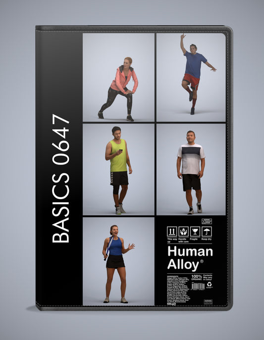 scanned 3D people sport collection, 5 photogrammetry models for Enscape and V-Ray