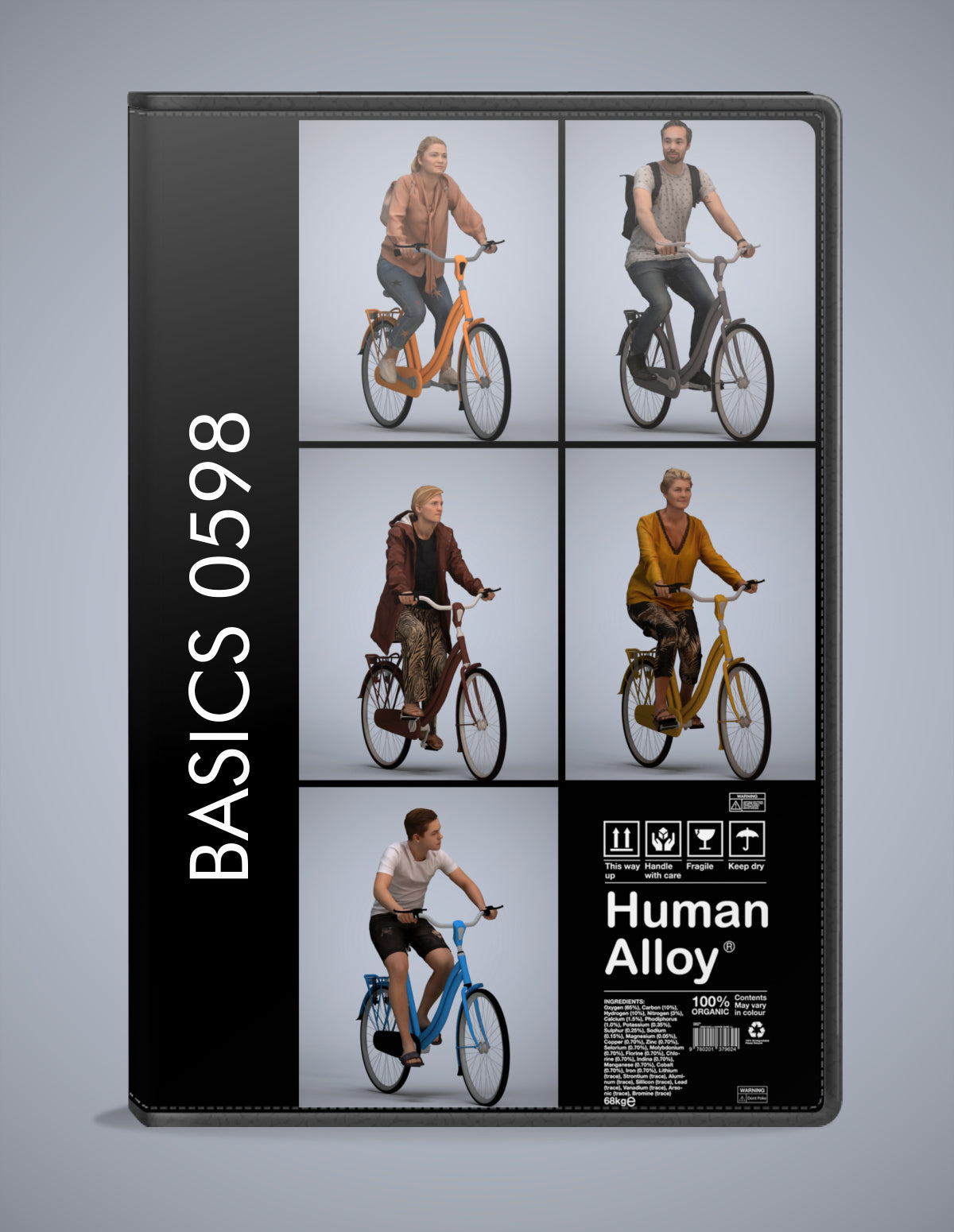3D human models cycling bundle, 5 photogrammetry scanned people for archviz