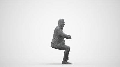 realistic 3D man business, scanned archviz people for Blender and 3ds Max, wireframe side view