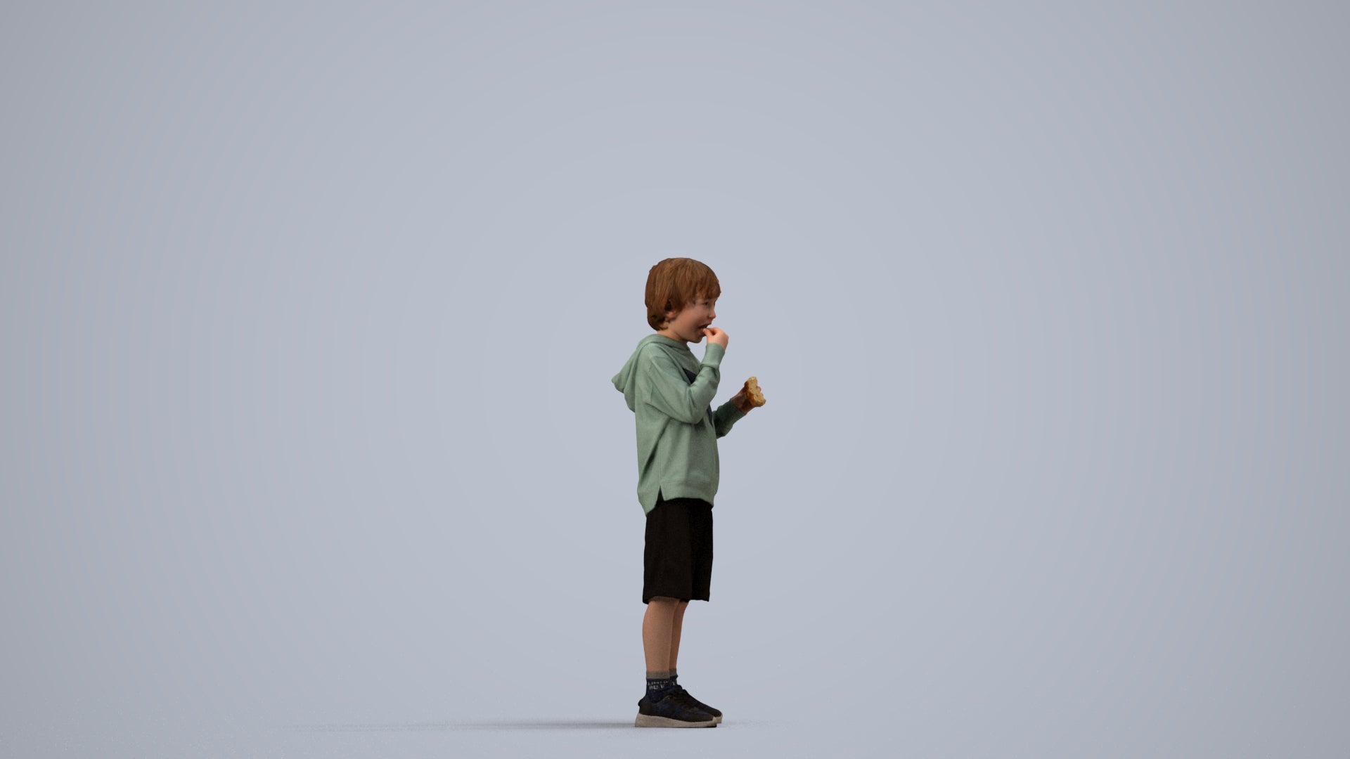 3D scanned boy kids casual, photorealistic archviz people for Enscape and SketchUp, side view render