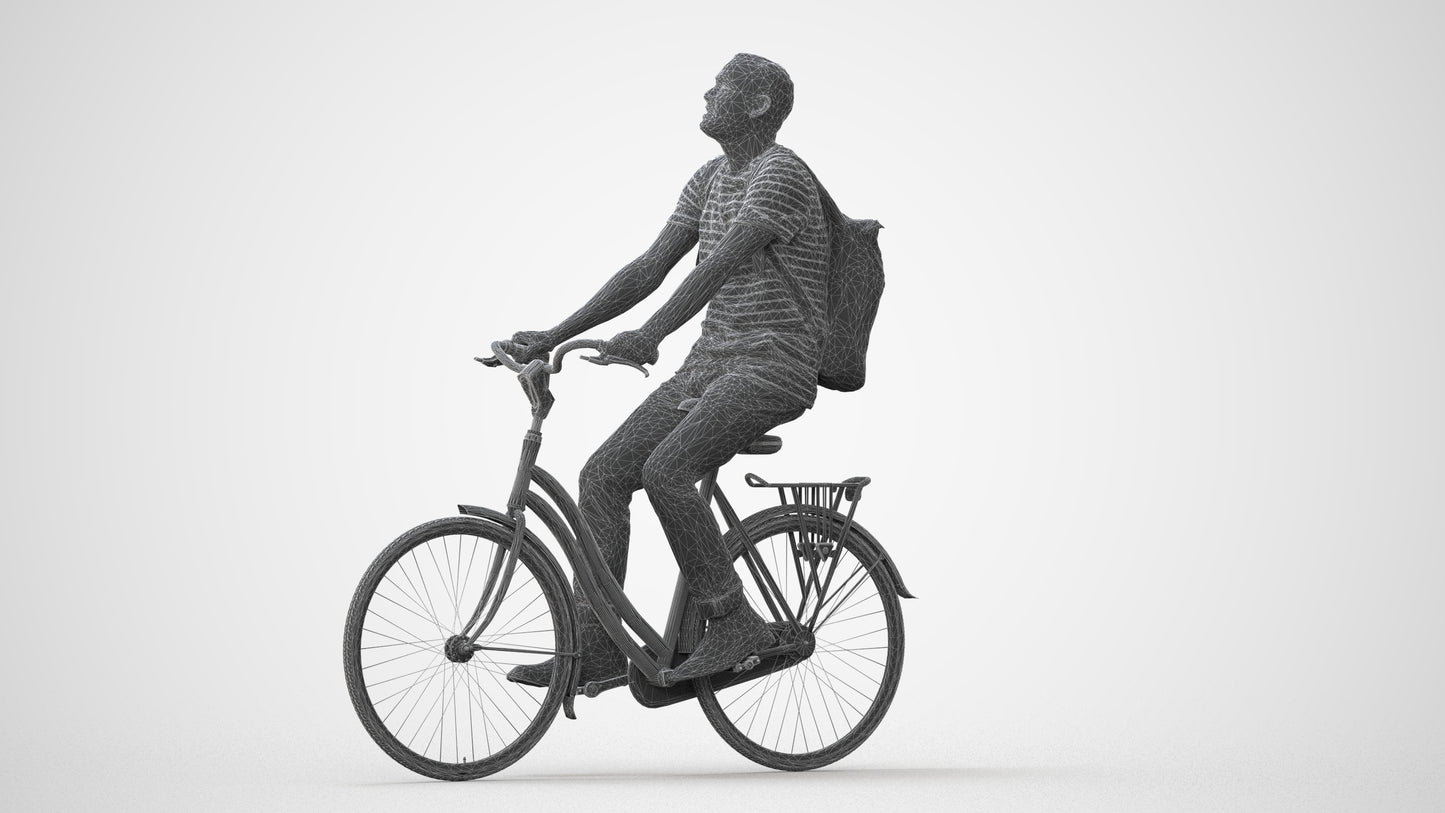 photogrammetry 3D man casual sitting, realistic human model archviz FBX, square thumbnail