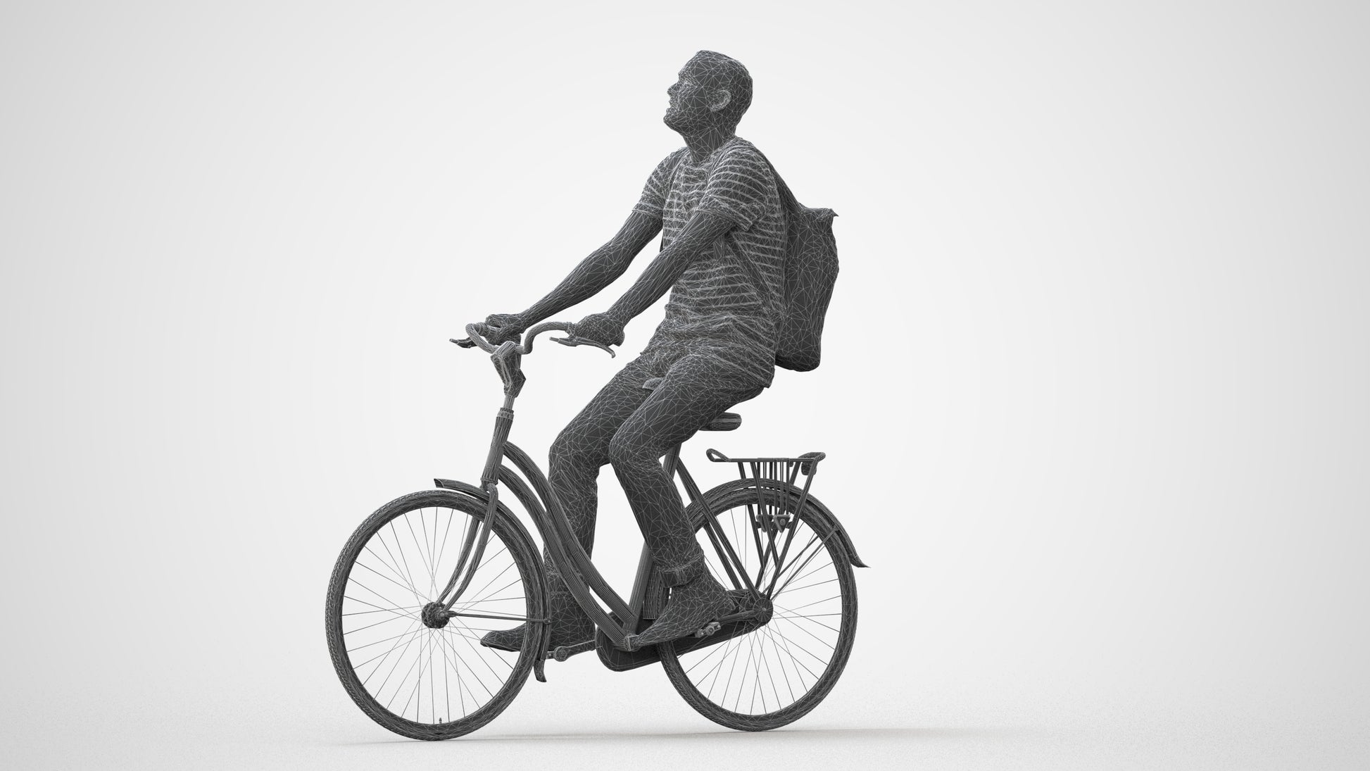 photogrammetry 3D man casual sitting, realistic human model archviz FBX, square thumbnail